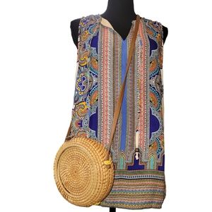 Rattan Bohemian Round purse vintage style